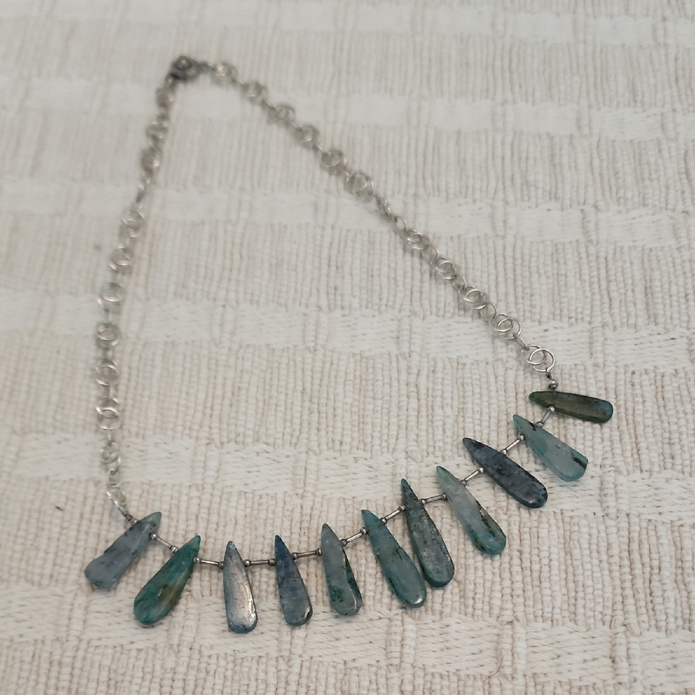 Elegant Silver and Blue Necklace